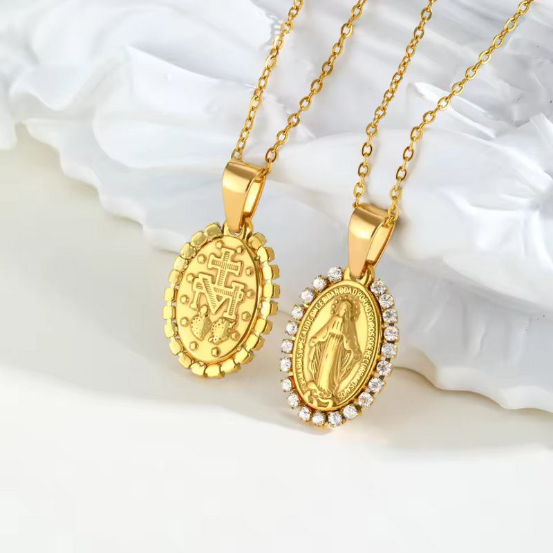 Colar Virgem Maria - Banhado a Ouro 18K