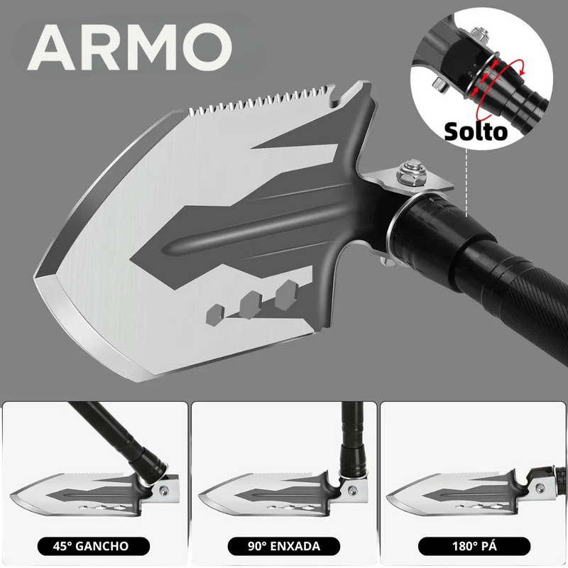 Pá Militar Tática Multifunção 11 em 1 - ShovelMax™