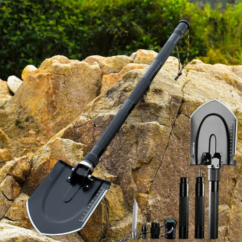 Pá Militar Tática Multifunção 11 em 1 - ShovelMax™