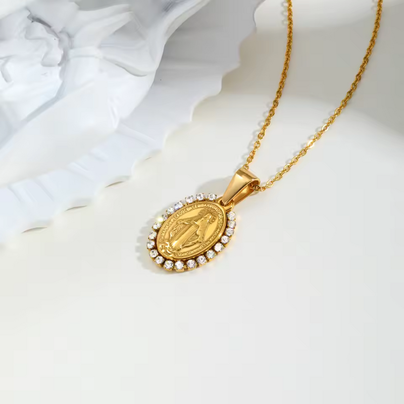 Colar Virgem Maria - Banhado a Ouro 18K